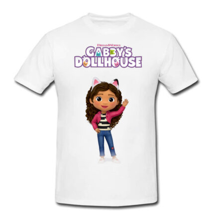 Tricou cu imprimeu Gabby's Dollhouse (Alb)