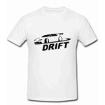 Tricou cu imprimeu drift pentru pasionații de adrenalină (Alb) (copie)
