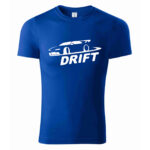 Tricou cu imprimeu drift pentru pasionații de adrenalină (Albastru)