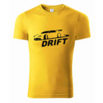 Tricou cu imprimeu drift pentru pasionații de adrenalină (Galben)