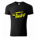 Tricou cu imprimeu drift pentru pasionații de adrenalină (Negru)