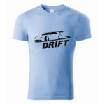 Tricou cu imprimeu drift pentru pasionații de adrenalină (Bleu)