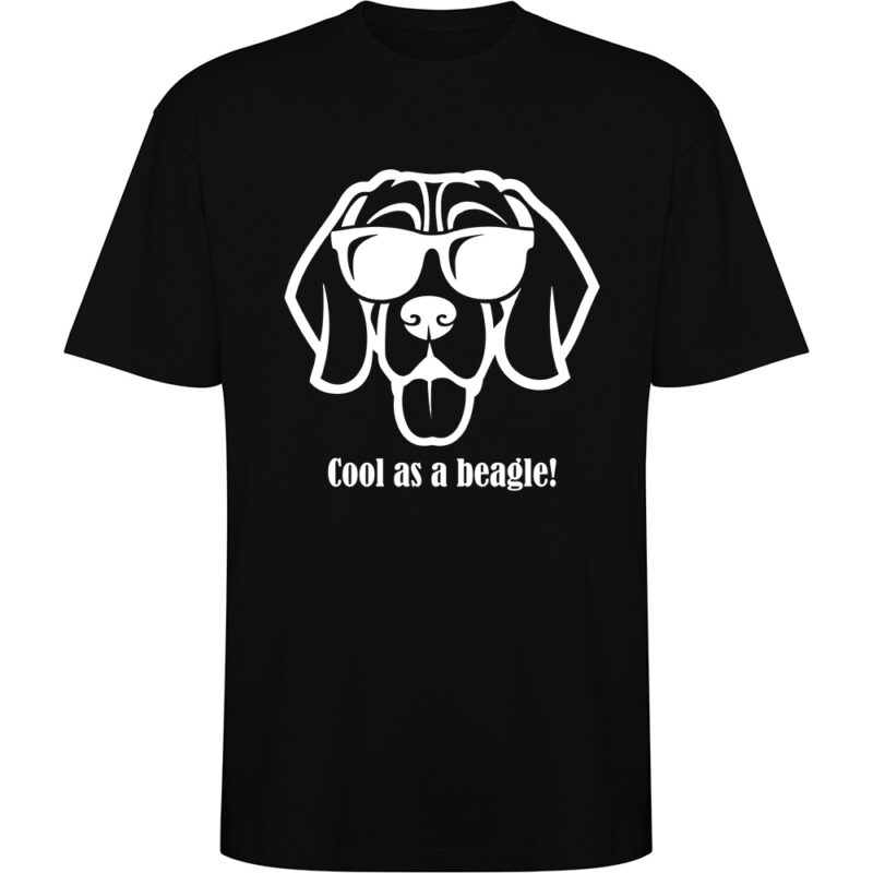 Tricou oversize Cool as a Beagle, Negru
