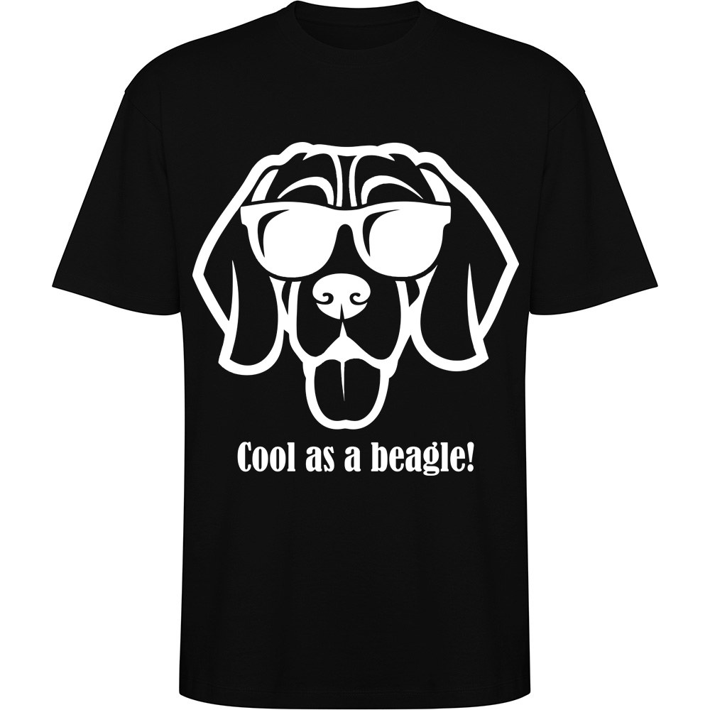 COOLASABEAGLE.TO_.BLK_.jpg Tricou oversize Cool as a Beagle, Negru - imagine 1