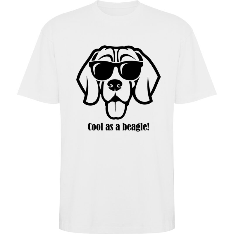 Tricou oversize Cool as a Beagle, Alb