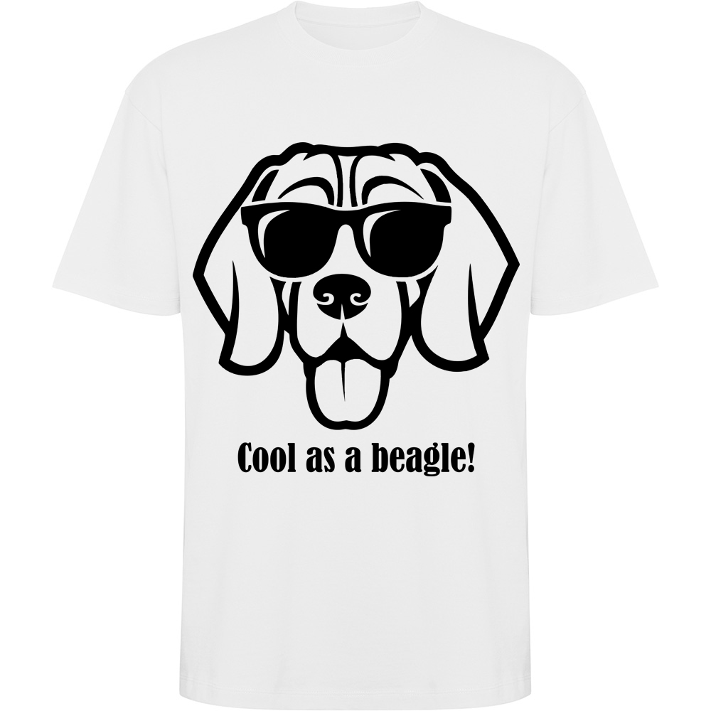 COOLASABEAGLE.TO_.WHT_.jpg Tricou oversize Cool as a Beagle, Alb - imagine 1