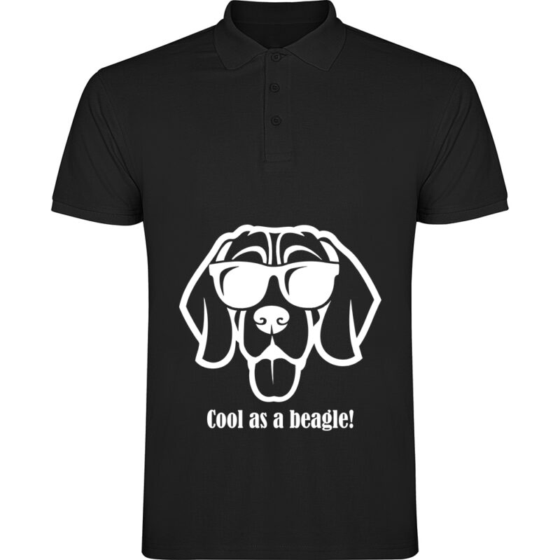 Tricou polo copii Cool as a Beagle, Negru