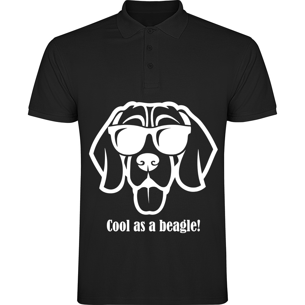 COOLASABEAGLE.TP_.BLK_.jpg Tricou polo copii Cool as a Beagle, Negru - imagine 1