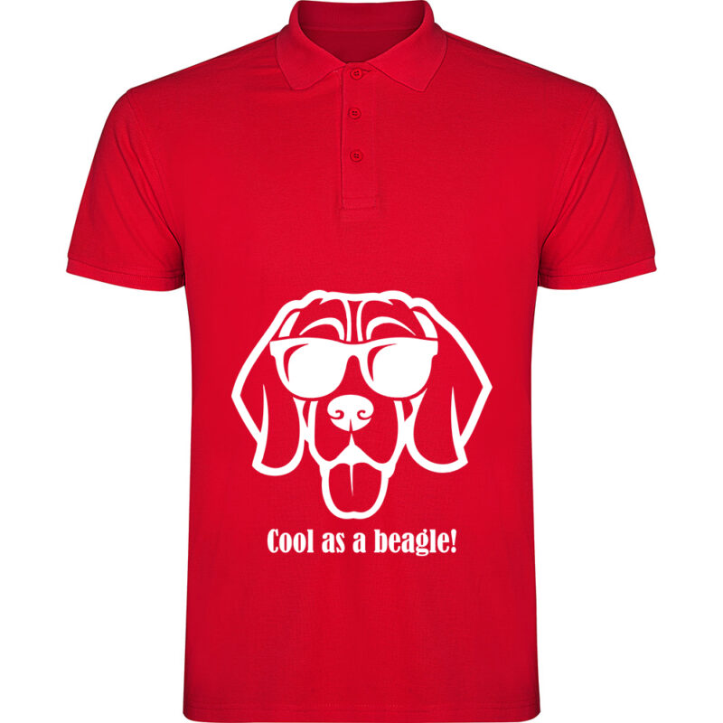 Tricou polo copii Cool as a Beagle, Roșu
