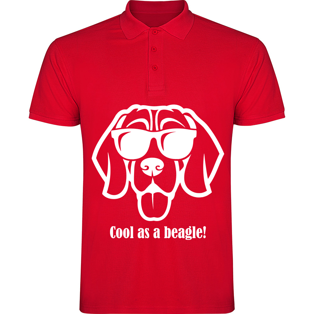COOLASABEAGLE.TP_.RED_.jpg Tricou polo Cool as a Beagle, Roșu - imagine 1