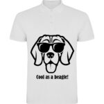 Tricou polo copii Cool as a Beagle, Alb