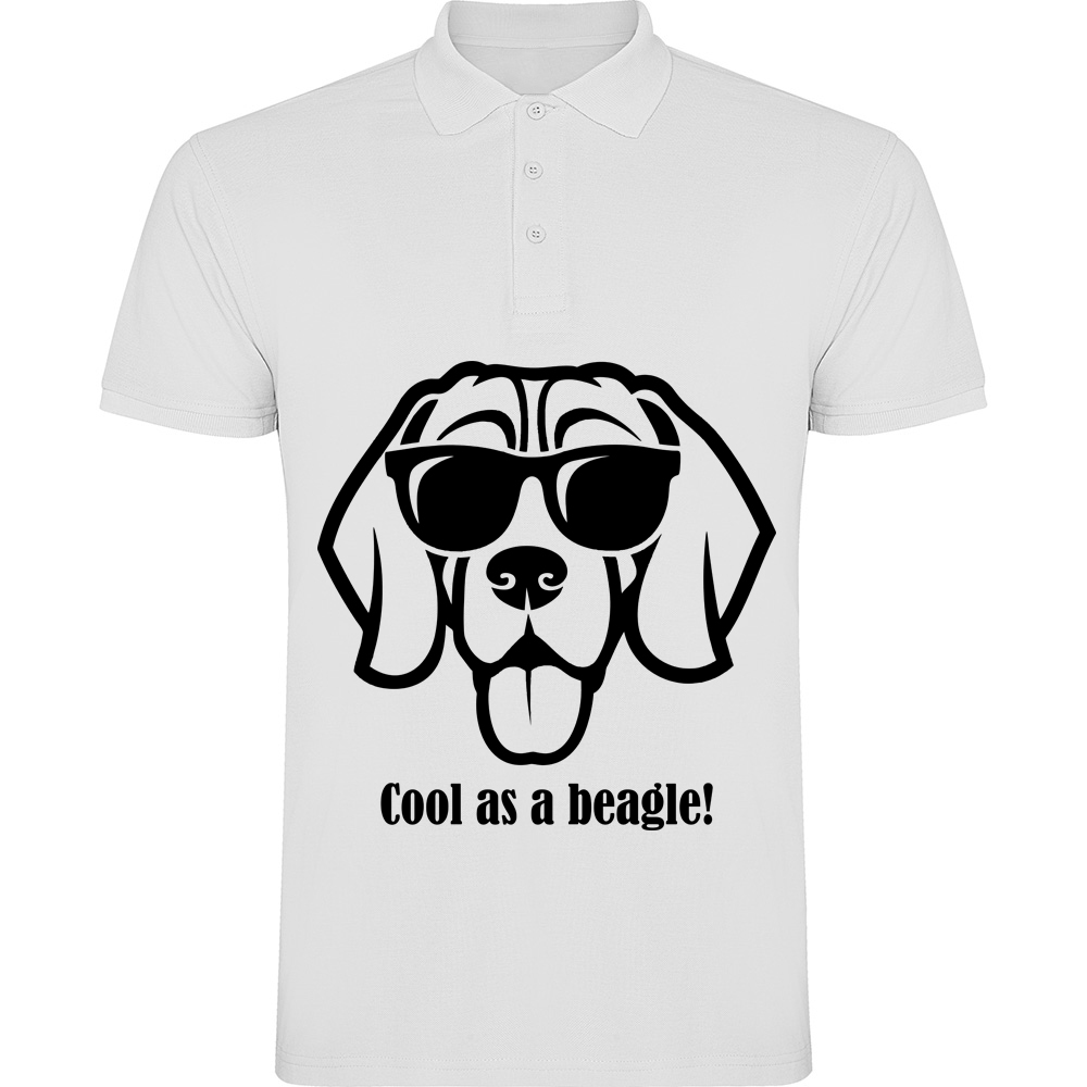 COOLASABEAGLE.TP_.WHT_.jpg Tricou polo Cool as a Beagle, Alb - imagine 1