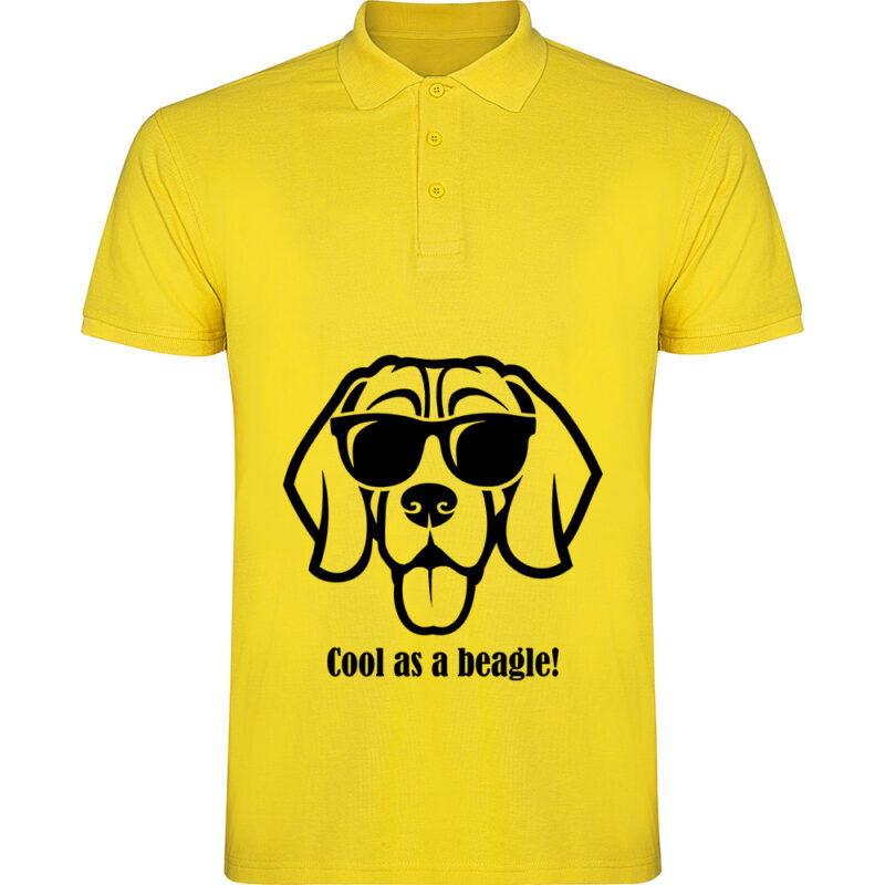 Tricou polo copii Cool as a Beagle, Galben