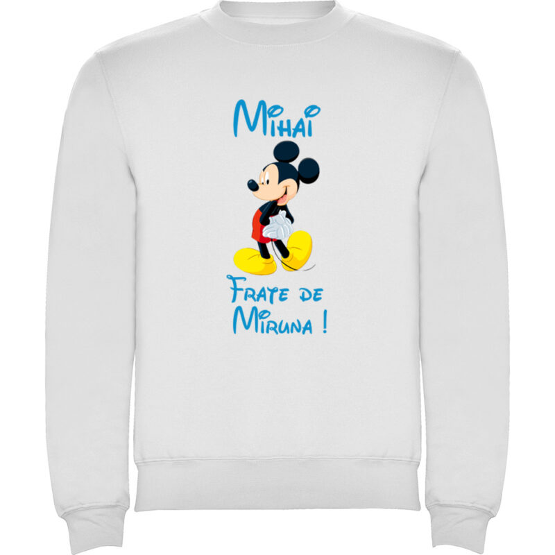 Pulover copii Frate Mickey, Alb
