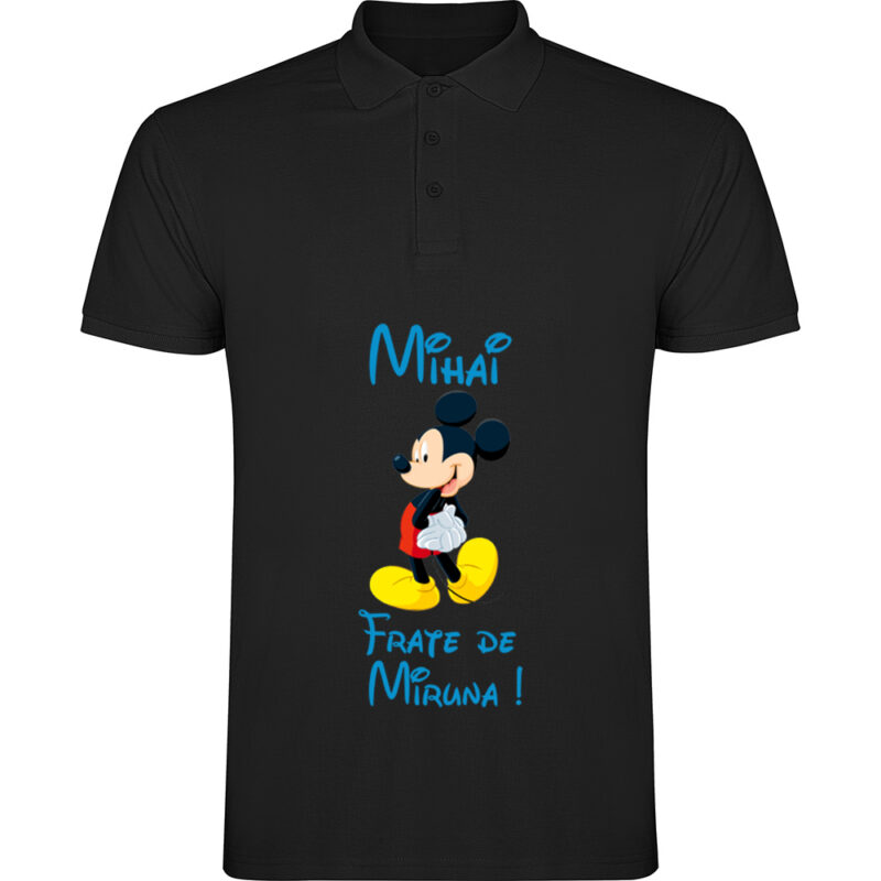 Tricou polo copii Frate Mickey, Negru