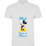 Tricou polo copii Frate Mickey, Alb
