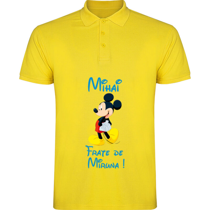 Tricou polo copii Frate Mickey, Galben