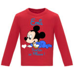 Tricou mânecă lungă copii -Frățior Mickey, Roșu