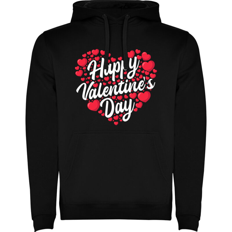 Hanorac Happy Valentines Day, Negru