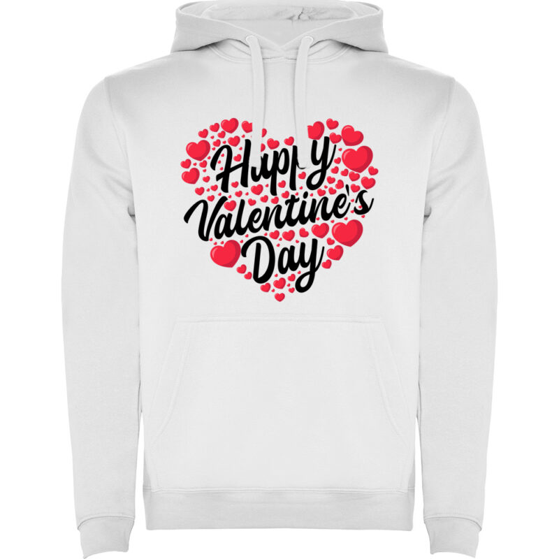 Hanorac Happy Valentines Day, Alb