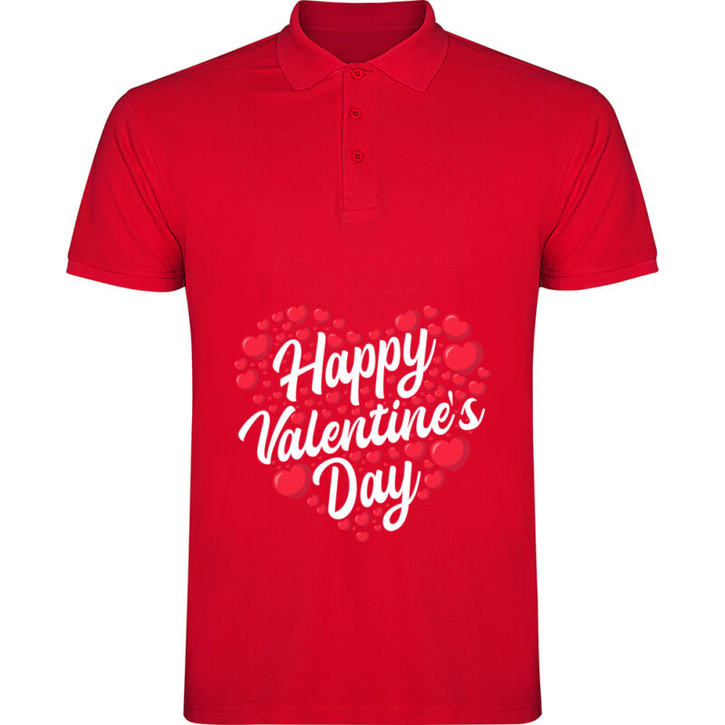 Tricou polo Happy Valentines Day, Roșu