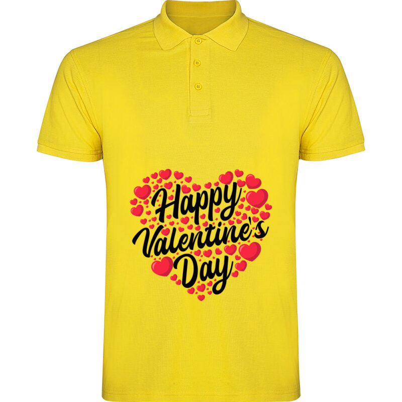 Tricou polo Happy Valentines Day, Galben