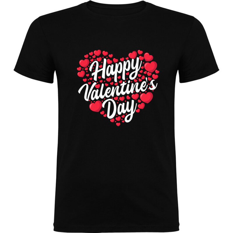 Tricou Happy Valentines Day, Negru