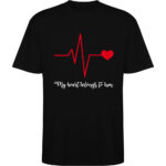 Tricou oversize Heart belongs to (Cardiac heart) - EA, Negru