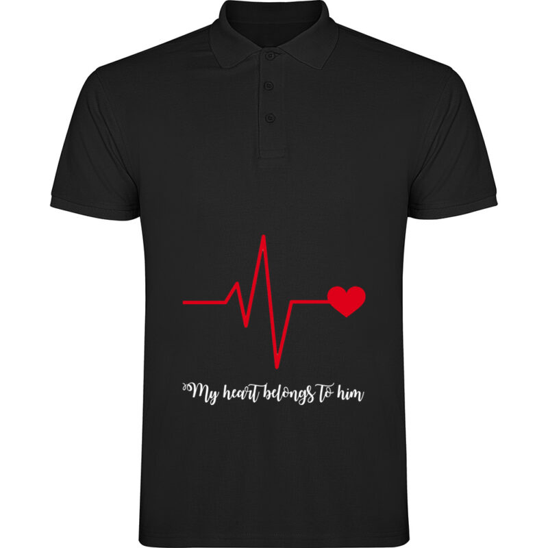Tricou polo Heart belongs to (Cardiac heart) - EA, Negru