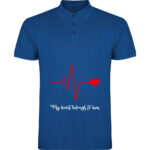 Tricou polo Heart belongs to (Cardiac heart) - EA, Albastru