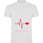 Tricou polo Heart belongs to (Cardiac heart) - EA, Alb