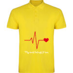 Tricou polo Heart belongs to (Cardiac heart) - EA, Galben