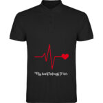 Tricou polo Heart belongs to (Cardiac heart) - EL, Negru