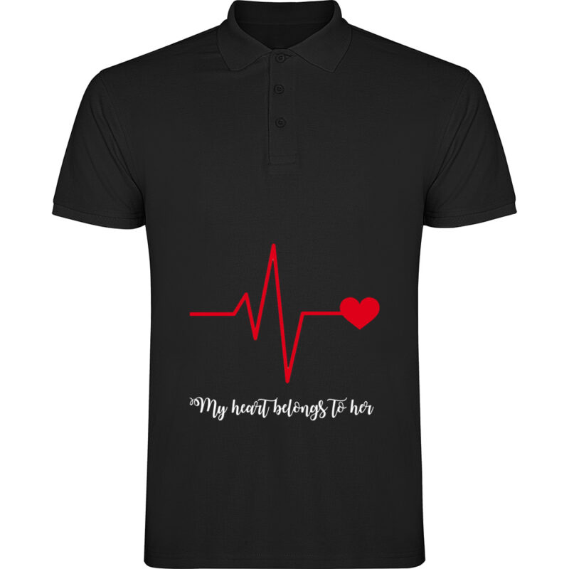 Tricou polo Heart belongs to (Cardiac heart) - EL, Negru