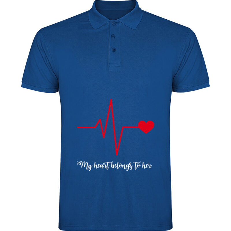 Tricou polo Heart belongs to (Cardiac heart) - EL, Albastru