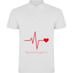 Tricou polo Heart belongs to (Cardiac heart) - EL, Alb