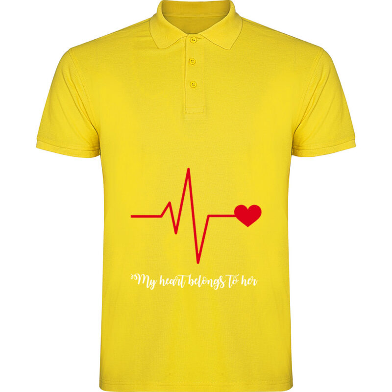 Tricou polo Heart belongs to (Cardiac heart) - EL, Galben