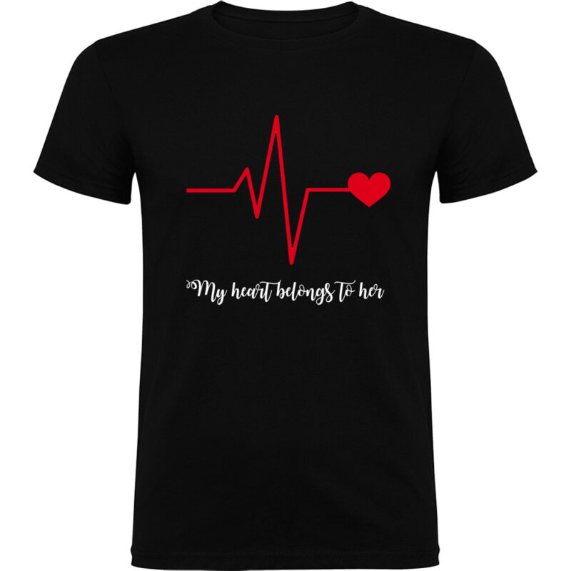 Tricou Heart belongs to (Cardiac heart) - EL, Negru