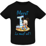 Tricou copii -La mulți ani ! - Mickey (1 anișor), Negru