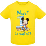Tricou copii -La mulți ani ! - Mickey (1 anișor), Galben
