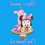 Body copii -La mulți ani ! - Minnie (1 anișor), Alb - imagine 2