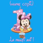 Tricou copii -La mulți ani ! - Minnie (1 anișor), Galben - imagine 2