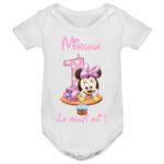 Body copii -La mulți ani ! - Minnie (1 anișor), Alb