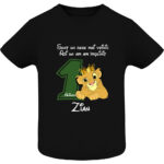 Tricou copii -La mulți ani ! - Rege voinic Simba (1 anișor), Negru