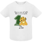 Tricou copii -La mulți ani ! - Rege voinic Simba (1 anișor), Alb