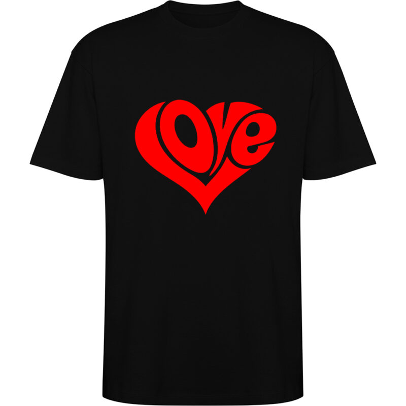 Tricou oversize Love, Negru