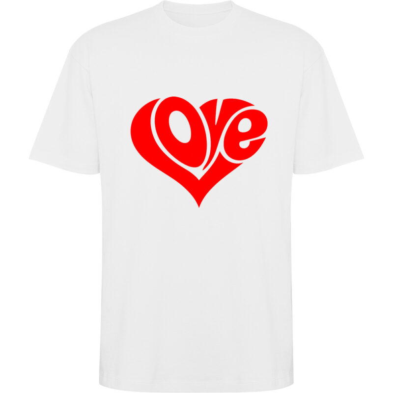 Tricou oversize Love, Alb