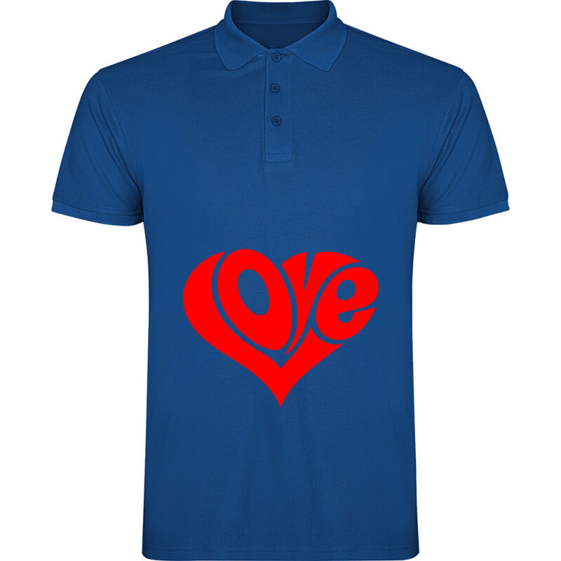Tricou polo Love, Albastru