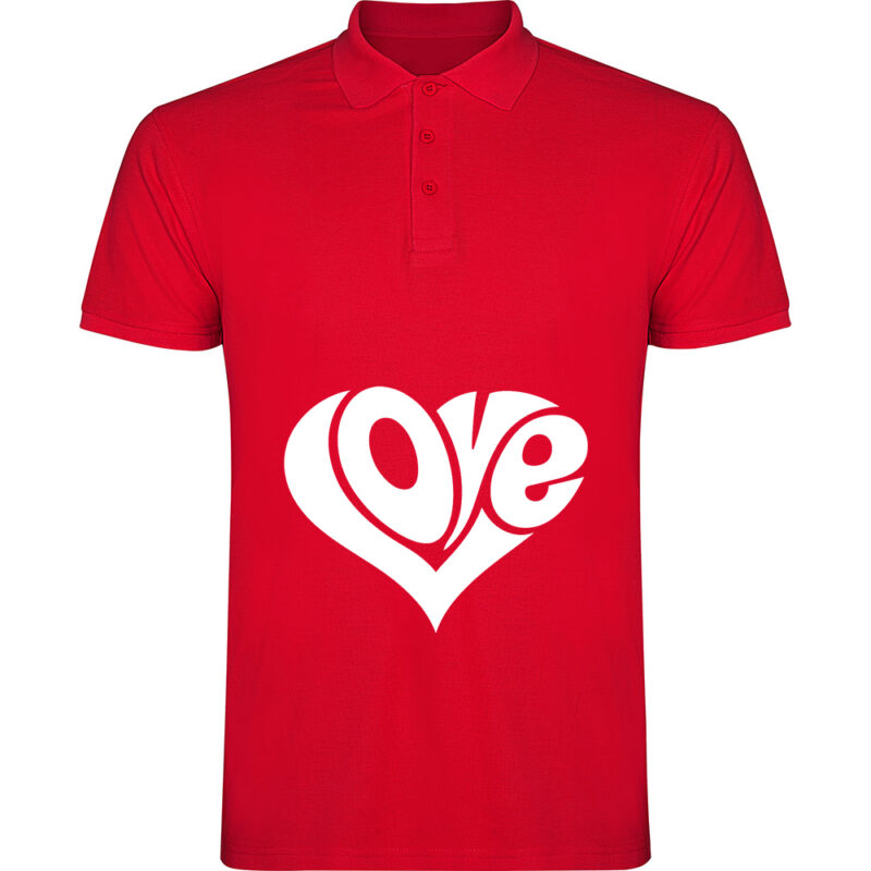 Tricou polo Love, Roșu