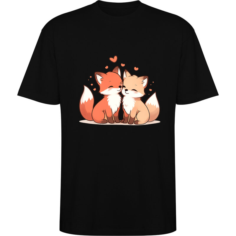 Tricou oversize Love (Fox), Negru